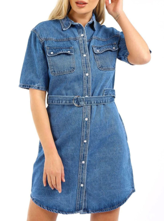 Womens Denim Dress Casual Shirt Dresses