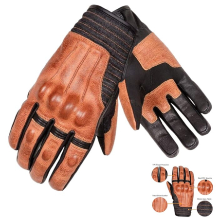 Premium Leather & Denim Motorcycle Gloves Summer Dual Protection Touchscreen Motorcycle Auto Racing Wear For Unisex