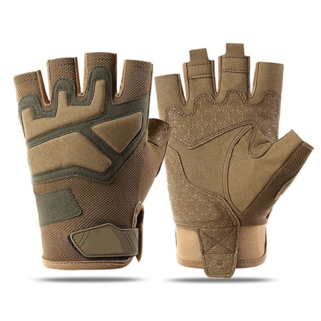 Vintage Style Half-Finger Leather Gloves, Retro & Durable, Perfect for Motorcycle Riding, Outdoor Adventures & Casual Daily Wear