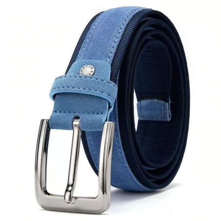 Luxury Suede Leather Belts for Men and Women Solid Pattern Pin Buckle Waist Belt Casual Style Adjustable for Jeans Waistband