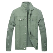 Mens Denim Jackets Distressed Destroyed Classic Vintage Slim Fit Ripped 2024 Fashion Trendy Trucker Jean Jackets