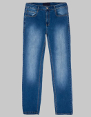 BLUE MID WASH STRECH & NARROW DENIM PANT