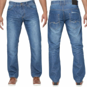 Mens Denim Jeans Straight Fit Regular Leg Pants Casual Work 28-48