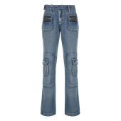 Low Waist Cargo Jeans Women New Fashion Clothing Flare Cargo Jeans Denim Pants Y2K Style Wholesale Cargo Jeans