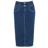 Denim Pencil Skirt Womens Tube Skirt Stretch Ladies Blue
