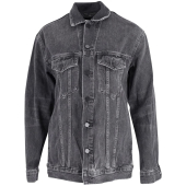 Oversized Daze Jacket in Black Cotton Denim