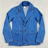 Denim Jacket Womens M Western Blazer Butterfly Collar
