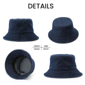 High Quality Vintage Casual Denim Bucket Hat Wholesale Fisherman Basin Caps for Children for Outdoor Fishing and Parties