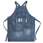Cowboy Heavy-Duty Denim Waist Apron with Waterproof Cross-Back Design Customized Sleeveless Towel Loop 