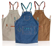 Denim Apron Dark Blue Barista Barber Shop Apron Restaurant Art Studio Overalls Apron Custom