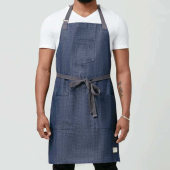 Denim Apron with Custom Pocket Style Blue Color Custom Logo Unisex Private Label