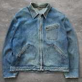 High Quality Custom Designer Mens Slim Fit Vintage Jean Coats Washed Label Zip-Up Turn-Down Work Denim Jackets Street Wear